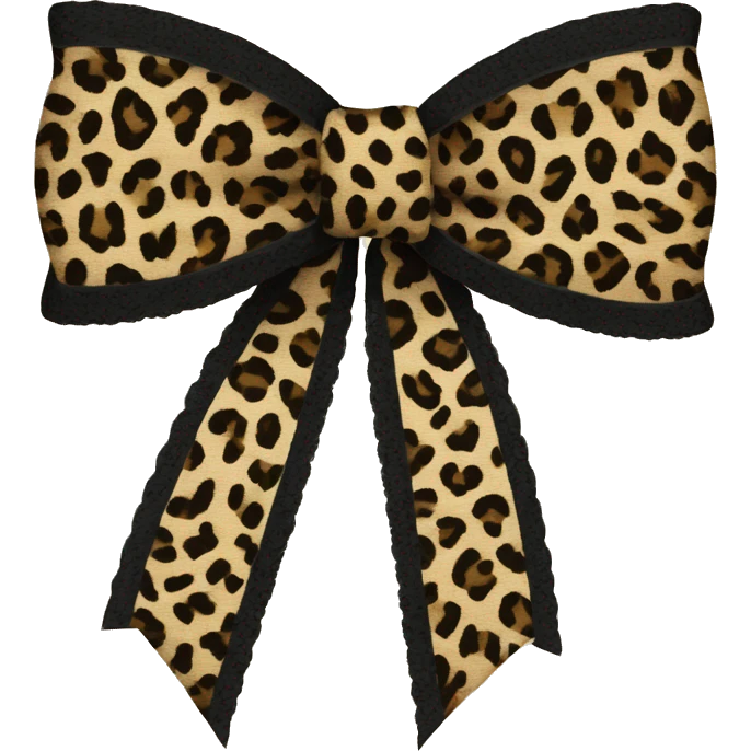 leopard print lace bow emoji