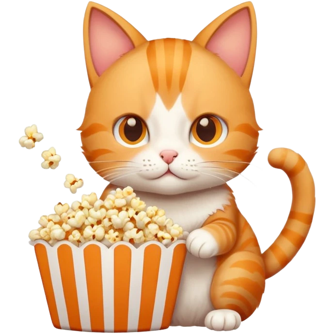 Cat gamer eating a popcorn emoji