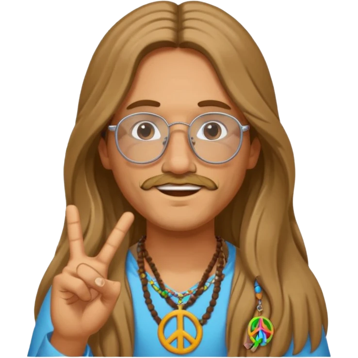 Hippie with glasses emoji