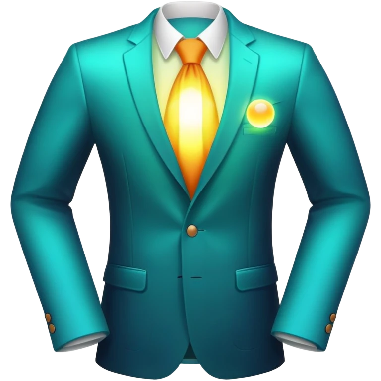 Minimalist glowing aura sphere with subtle blazer or suit jacket silhouette integrated, masculine style essence emoji