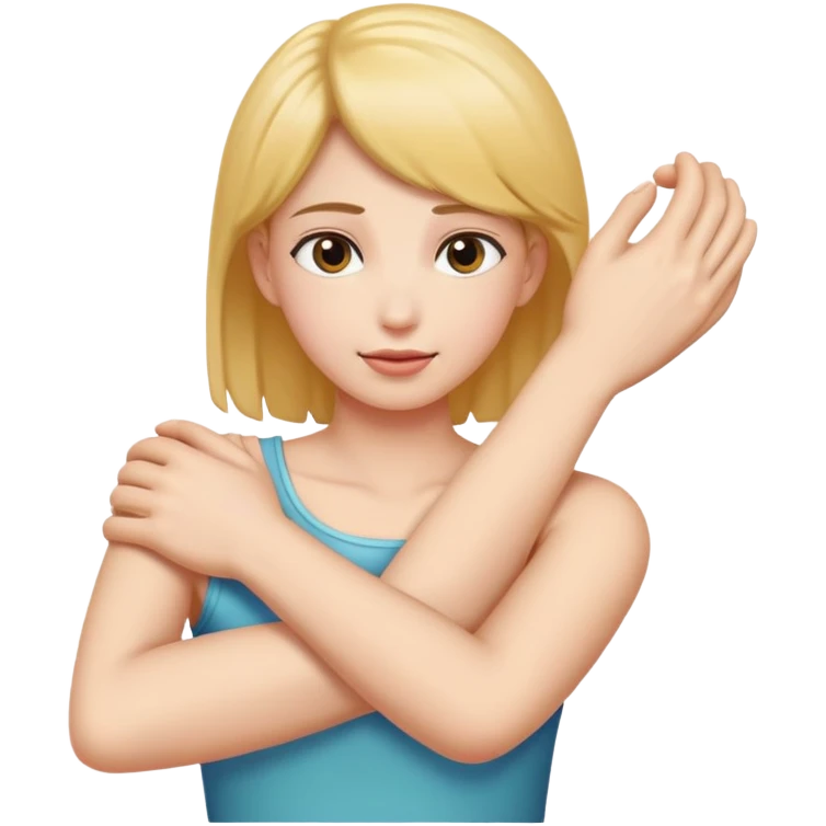 Arms holding neck emoji