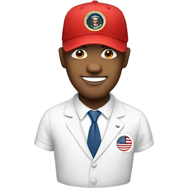 president with a red baseball cap emoji