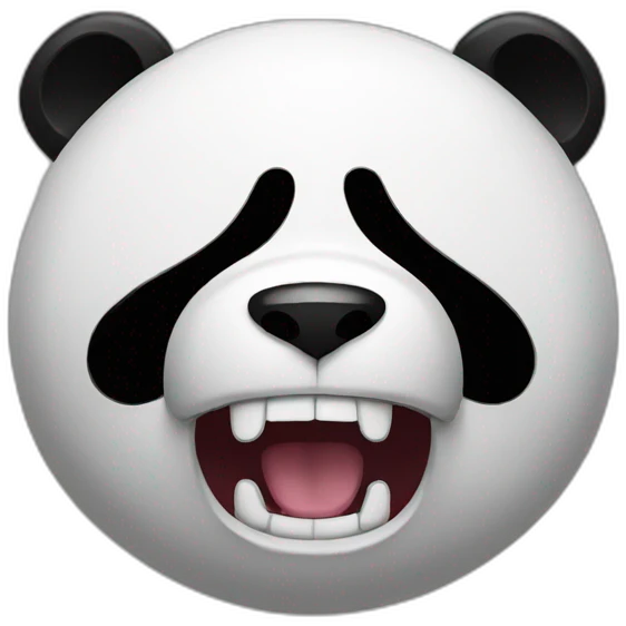 panda screaming emoji