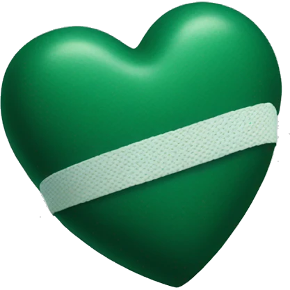 Dark green heart with bandage emoji