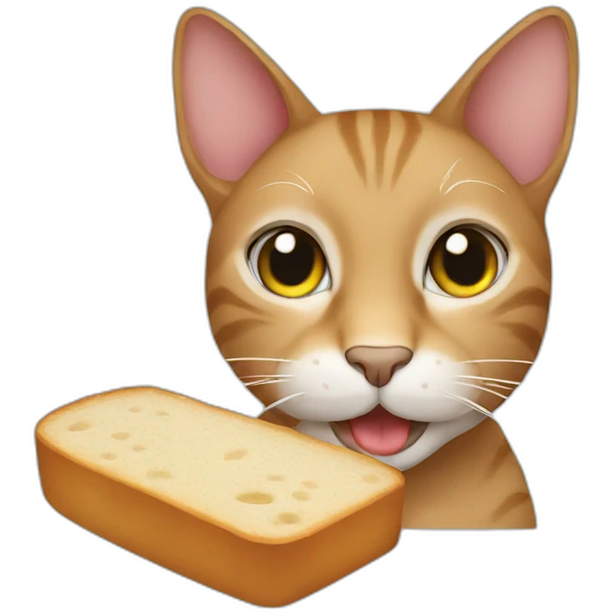 cat eat bread emoji