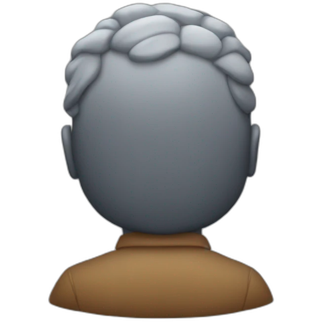 The man with the scaly back of his head emoji