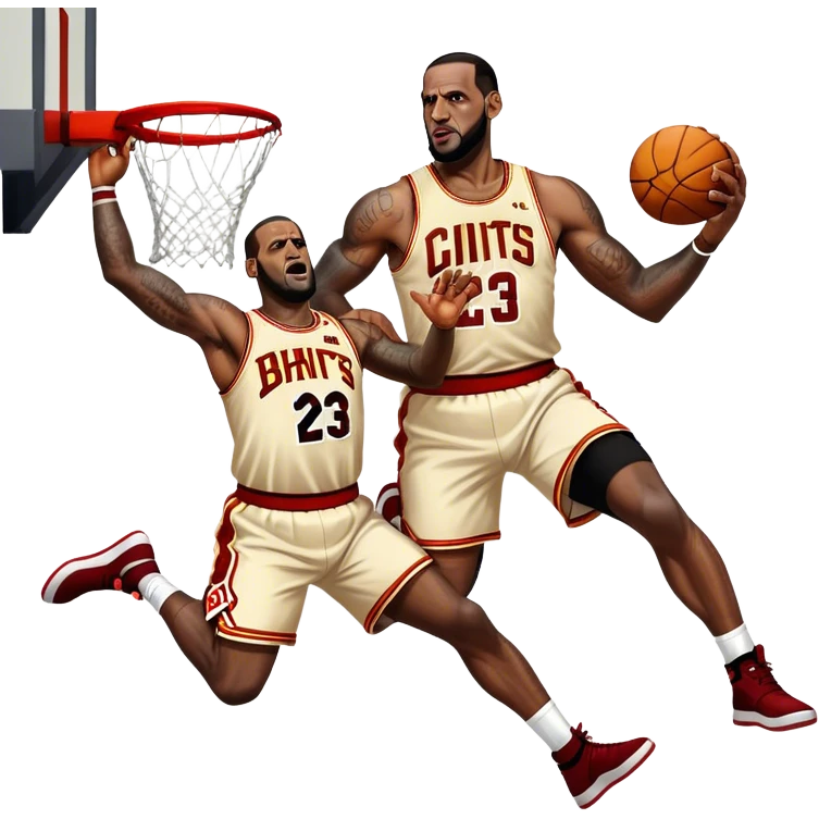 LeBron dunking over hitler emoji