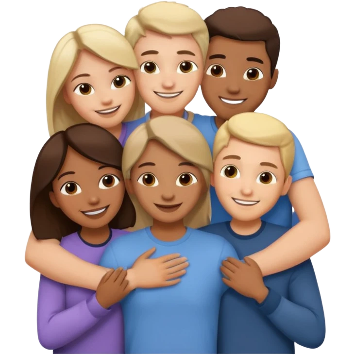 Group of friends hugging emoji