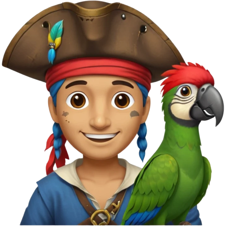 pirate and parrot emoji