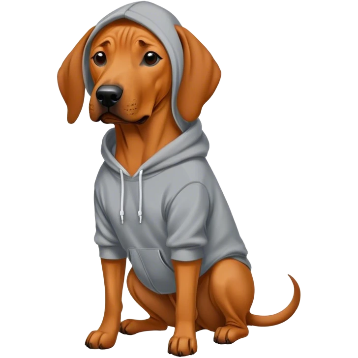 Rhodesian Ridgeback wearing a hoodie emoji