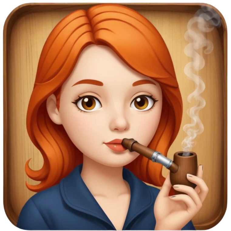 Hot girl smoking a pipe emoji