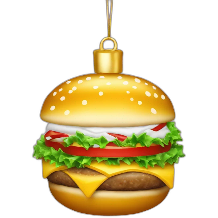 gold christmas bauble burger emoji