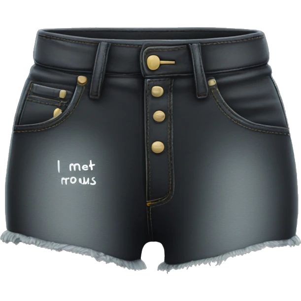 Black bootie shorts with writing on bum emoji
