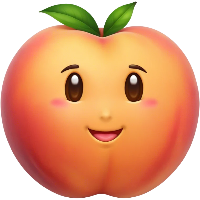 big round shiny peach emoji