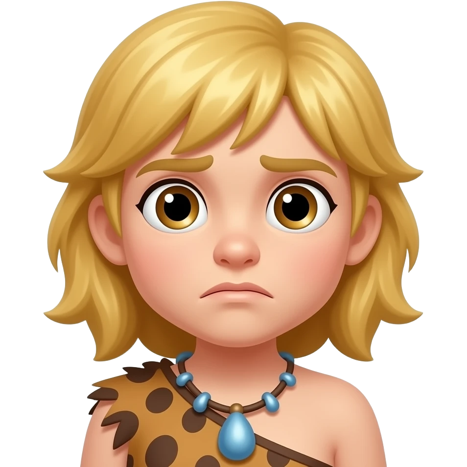 blonde cavewoman confuse emoji
