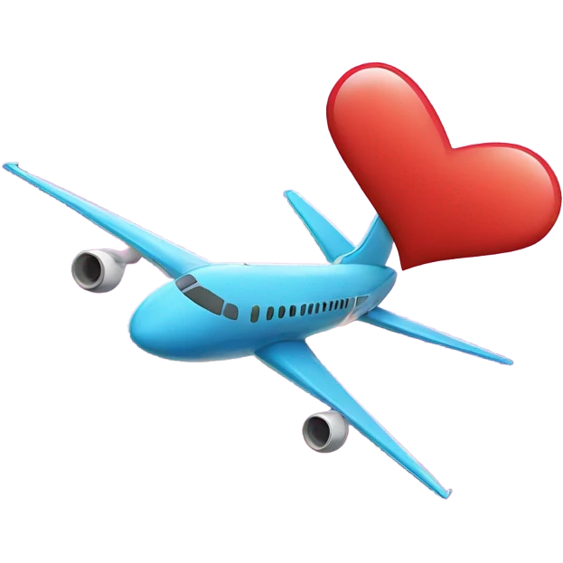 Heart and plane emoji