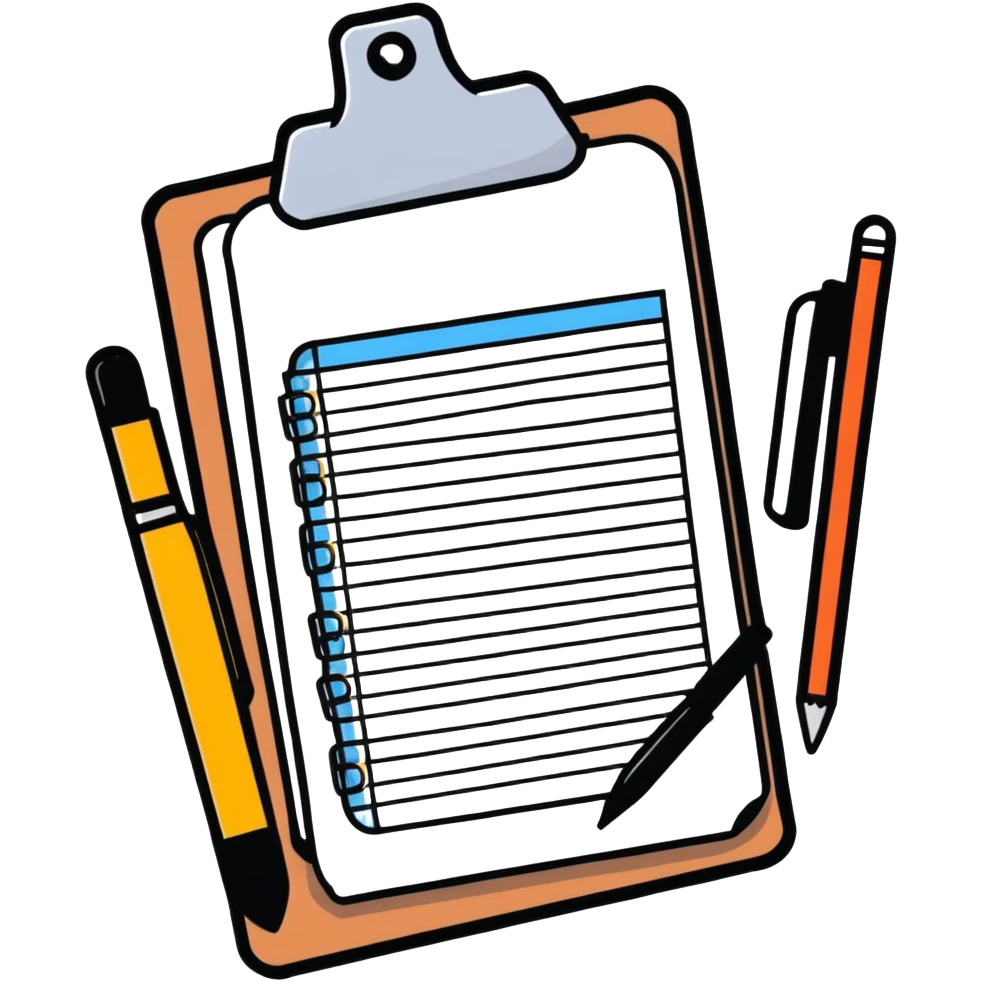 clipboard with task list and gear emoji