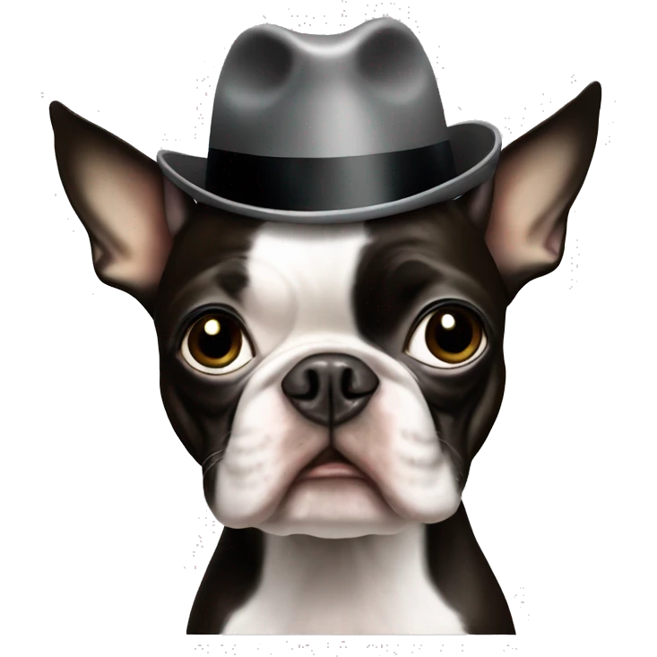 boston terrier drinking an espresso martini in a blonde wig emoji