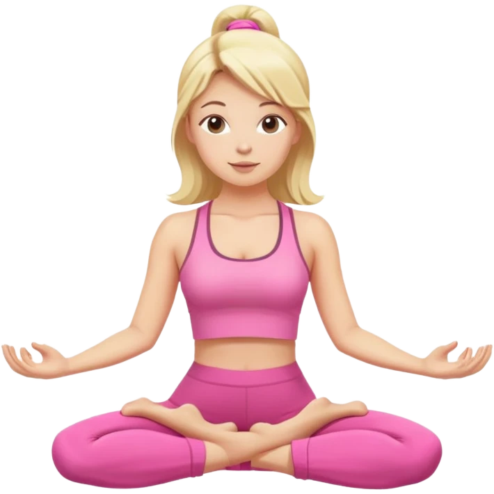 blonde do yoga in pink clothes  emoji