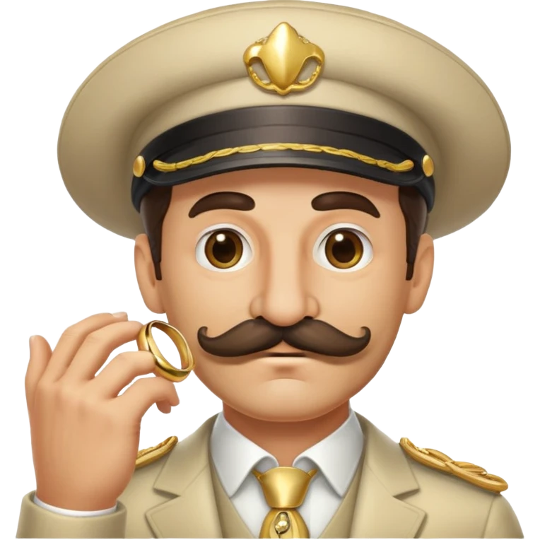 italian man Luigi Mangione with mustache wearing a large gold wedding band emoji