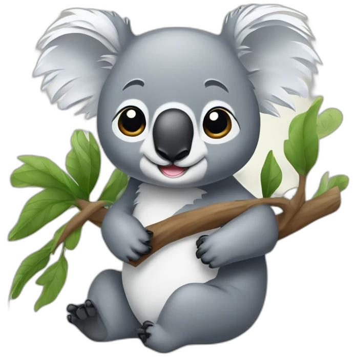 Koala auf einem Eukalyptusbaum emoji