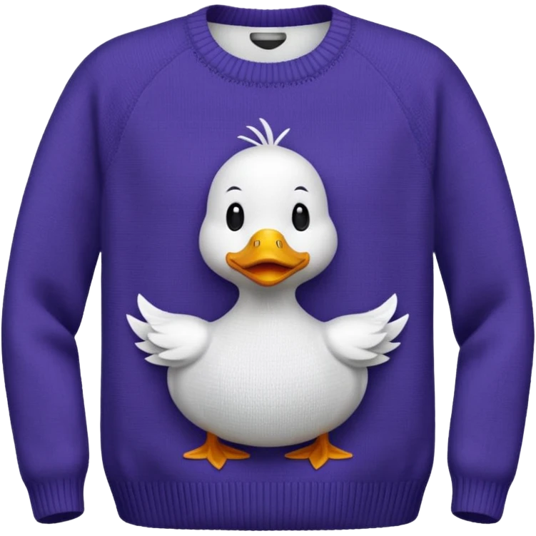 woven sweater with duck pattern emoji