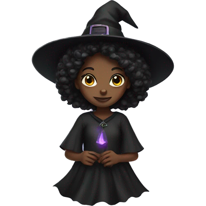 black girl witch emoji