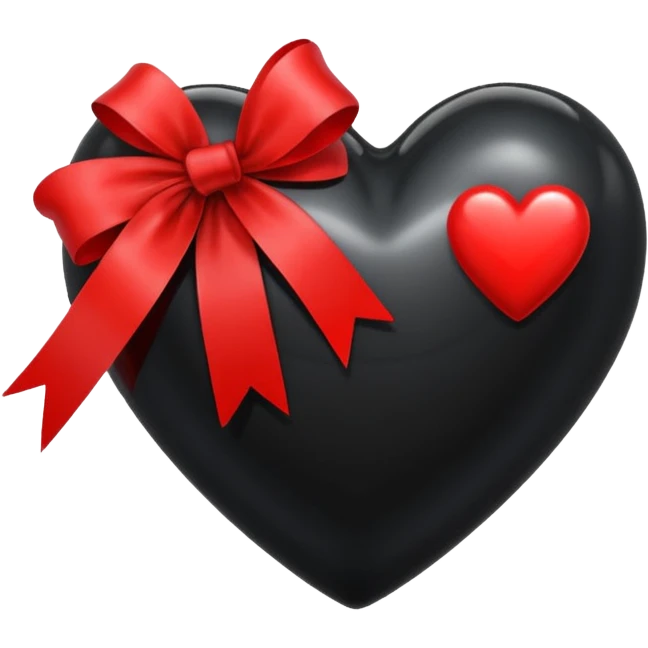 Emoji cuore nero con fiocco emoji