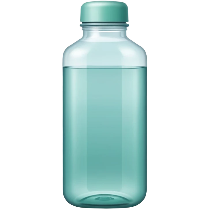 squared size water bottle in sea green color, make sure the width and height if image must be equal in size, no need to add face, no emoji,  emoji