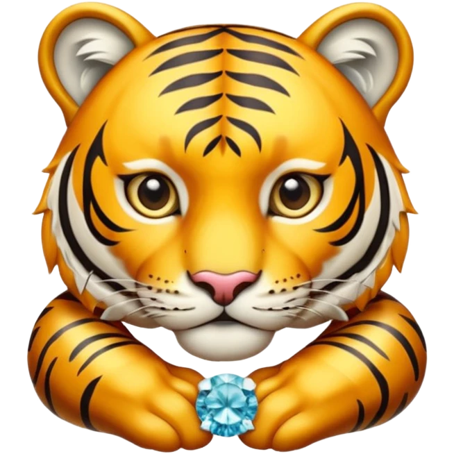 Tiger wearing engagement ring emoji