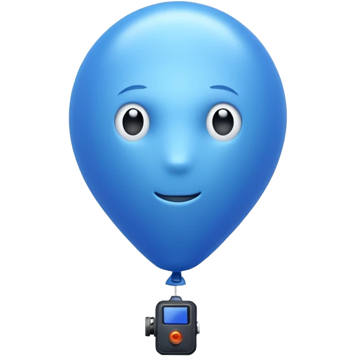 A balloon with a thermal camera effect, blue color emoji