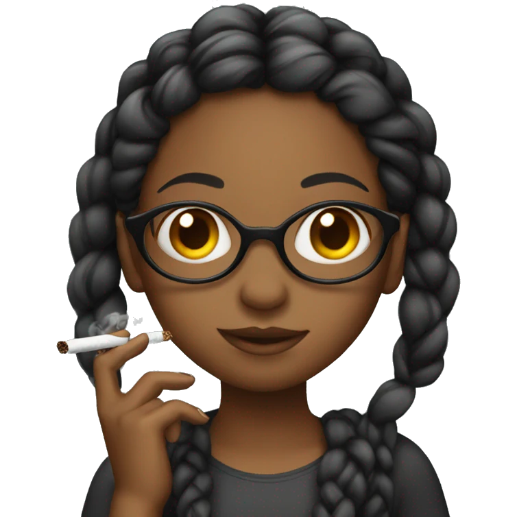 black girl with braids smoking  emoji
