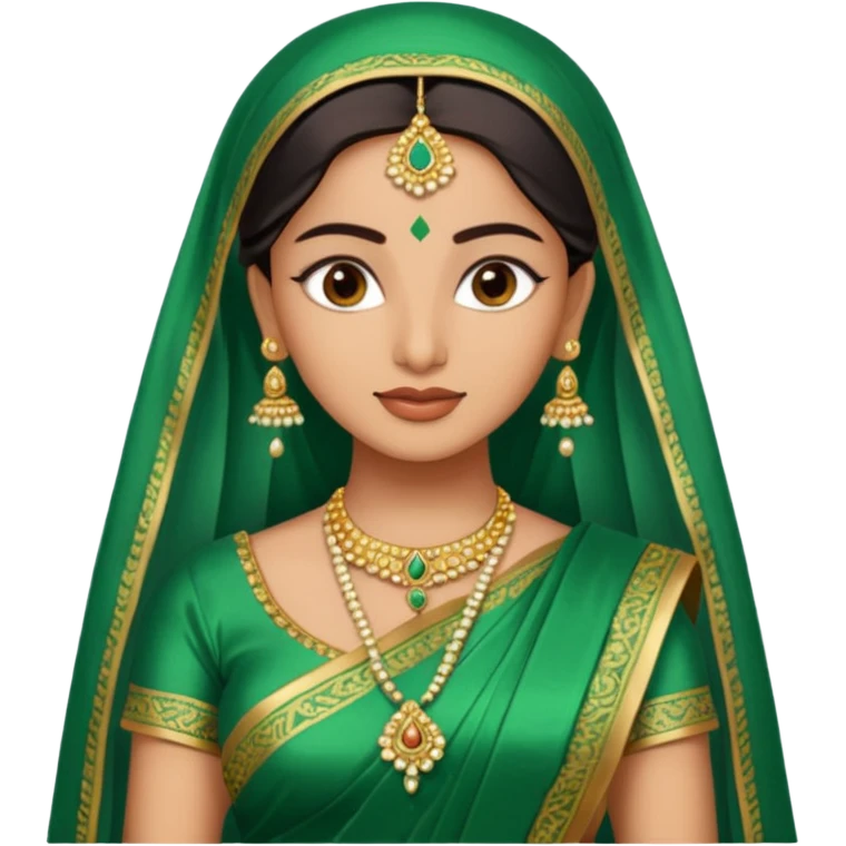 Indian bride in green saree emoji