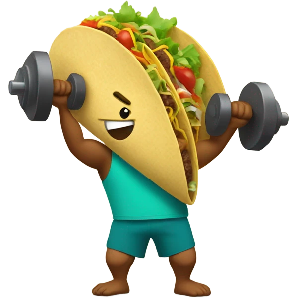 Taco lifting weights  emoji