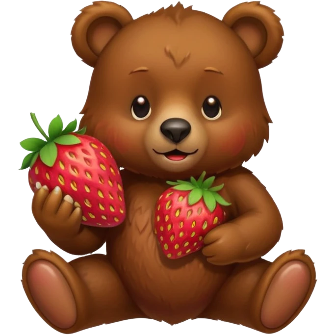 Bear holding a strawberry emoji
