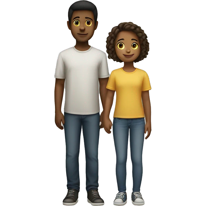 Small girl and tall boy emoji