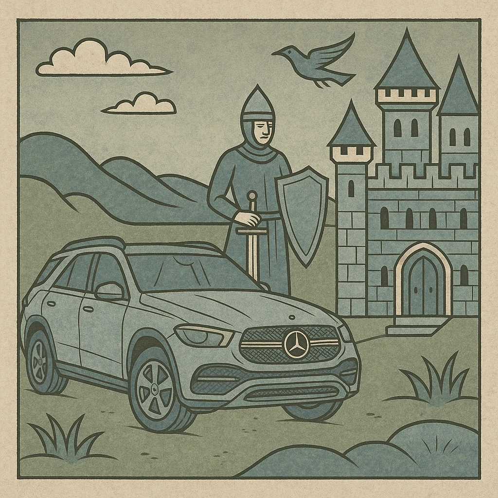 mercedes gle 166 near castle emoji