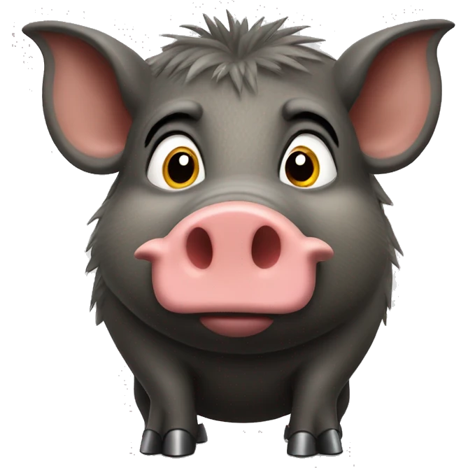 Wild hog wearing Apple watch emoji