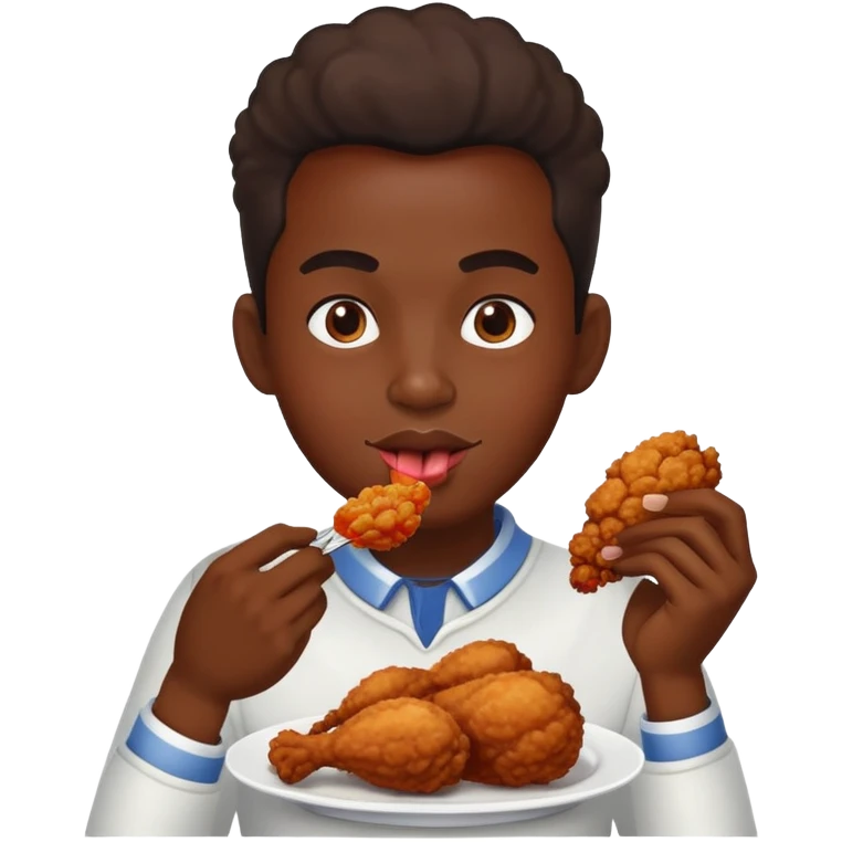 Black person eating fried chicken emoji