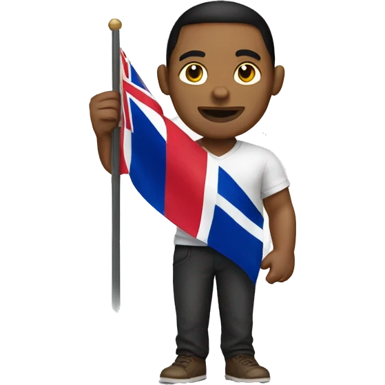 man holding dominican flag emoji