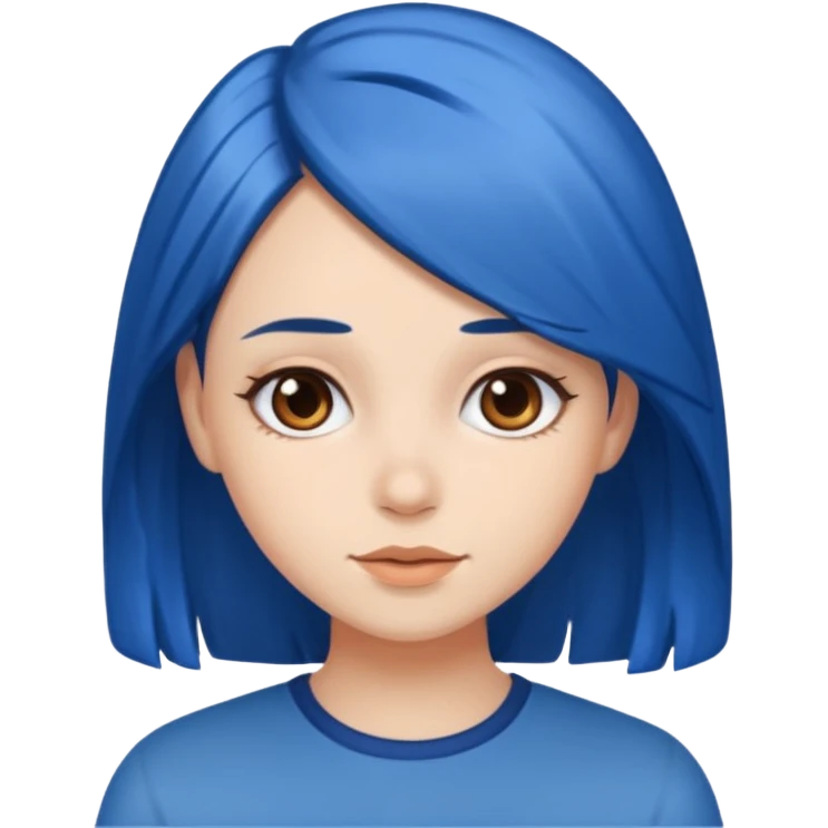 girl with blue and brown hair emoji