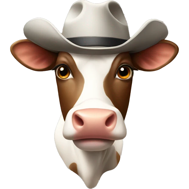 Cow with hat emoji