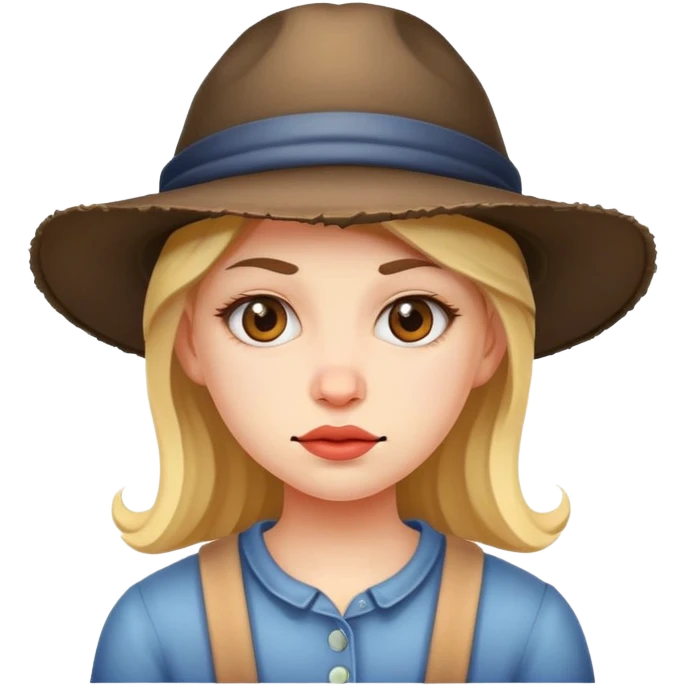 Ugly girl with hat emoji