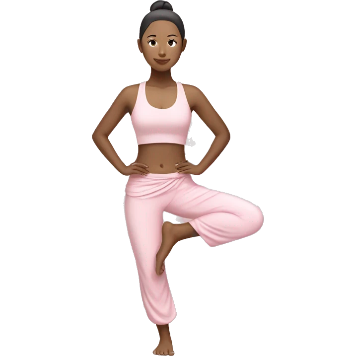 asian yoga girl light pink clothes  emoji