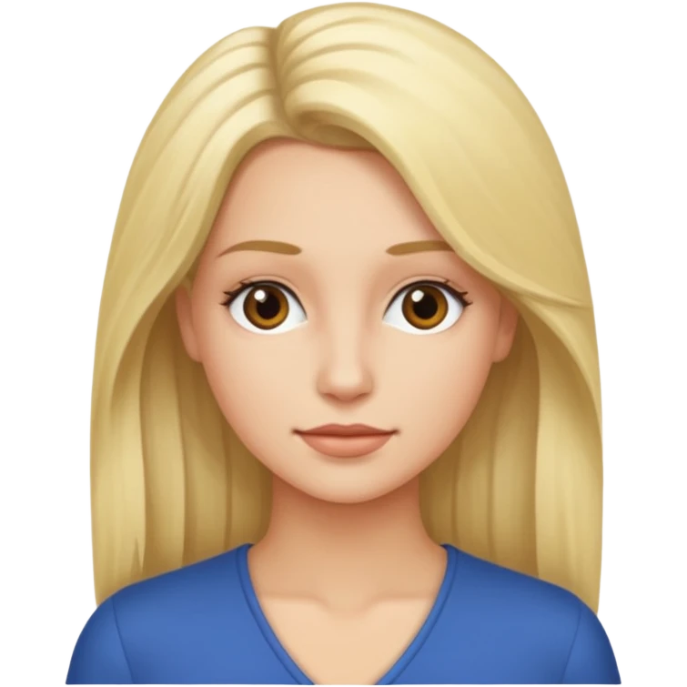 rubia cobriza pelo largo y liso emoji