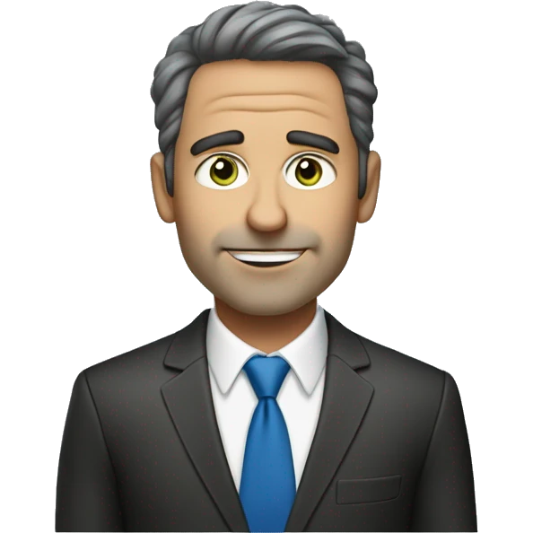 business man that is 51 years old and loves mojitos, blue eyes, dark brown hair, loves soccer emoji
