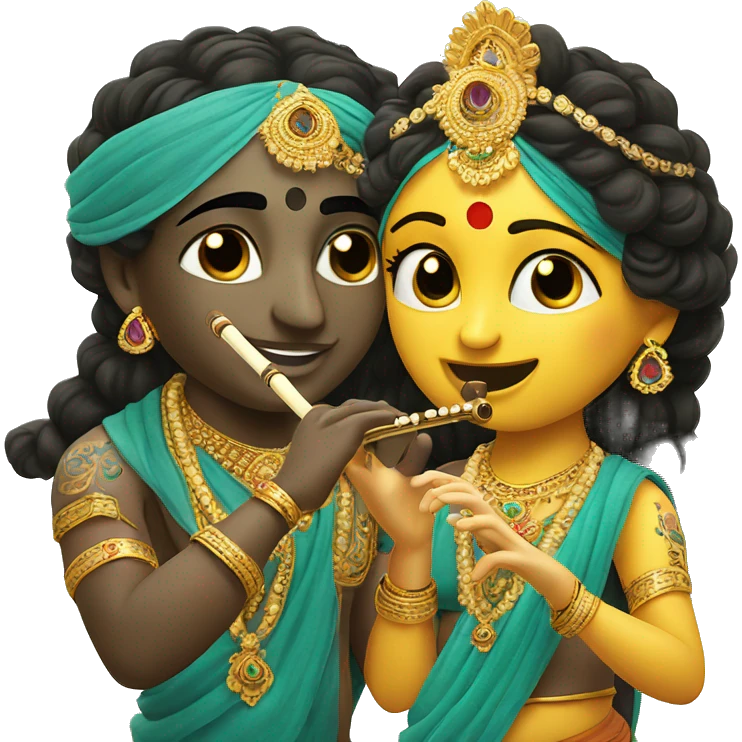 Radha krishna with flute emoji
