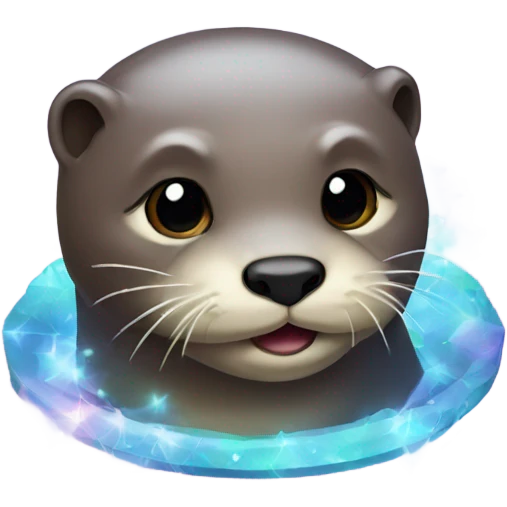 Holographic otter emoji