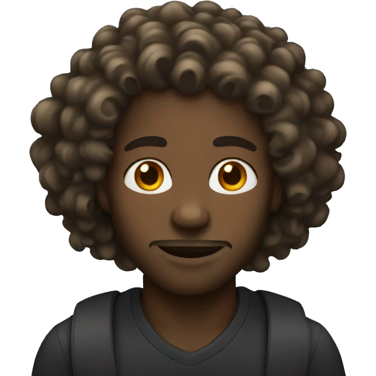 black man have long curly hair emoji