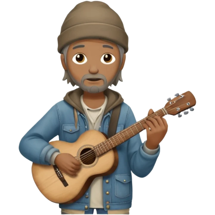 homeless busking emoji